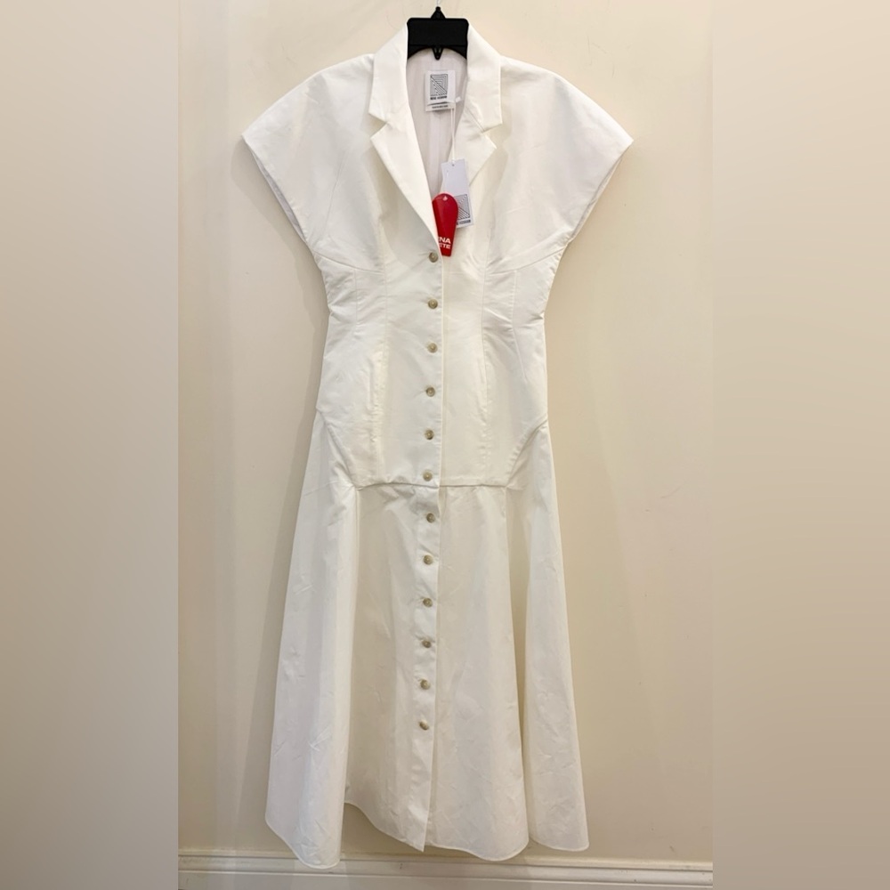 Rosie Assoulin White Blazer Hippy Dress